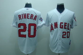 Anaheim Angels #20 Rivera White Jerseys