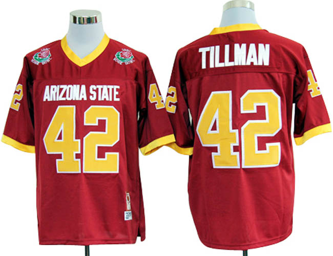 Arizona State Sun Devils #42 Pat Tillman Throwback Red NCAA Jerseys