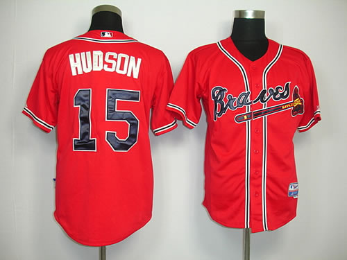 Atlanta Braves #15 Hudson Red Jerseys