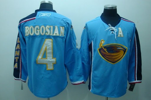 Atlanta Thrashers #4 Bogosian Light Blue with A patch Jerseys