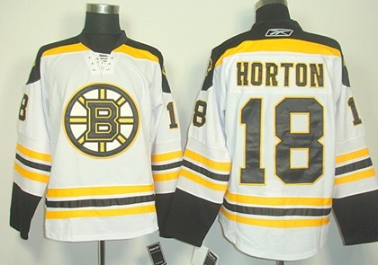 Boston Bruins #18 Nathan Horton White Jerseys