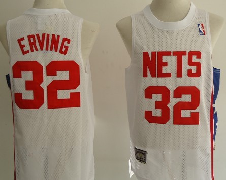 Brooklyn Nets #32 Julius Erving White Throwback Swingman Jerseys
