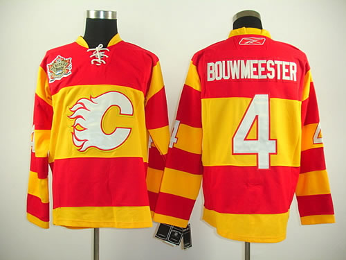 Calgary Flames #4 Jay Bouwmeester Red 2011 Heritage Classic Jerseys