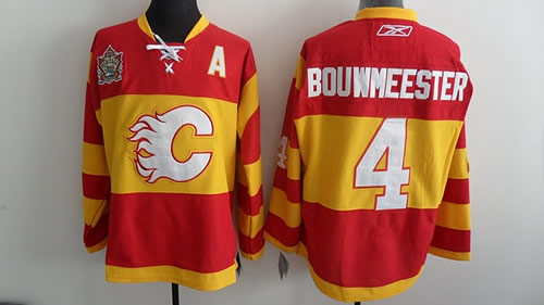 Calgary Flames #4 Jay Bouwmeester Red 2011 Heritage Classic with A patch Jerseys