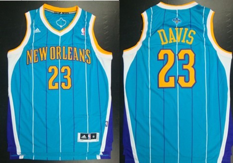 Charlotte Hornets #23 Anthony Davis Revolution 30 Swingman Blue Jerseys
