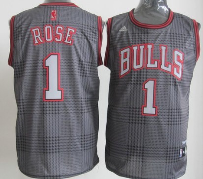 Chicago Bulls #1 Derrick Rose Black Rhythm Fashion Jerseys