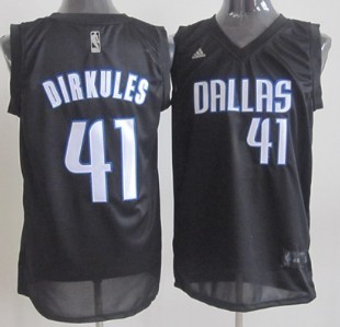 Dallas Mavericks #41 Dirkules Black Jerseys