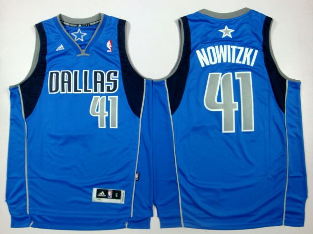 Dallas Mavericks #41 Nowitzki Blue Revolution 30 Authentic Jerseys