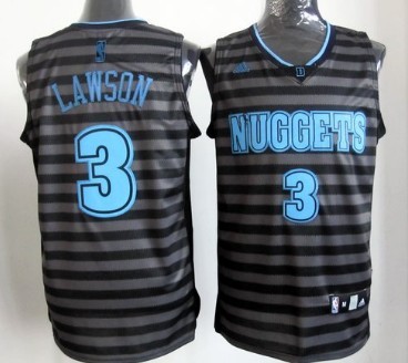 Denver Nuggets #3 Ty Lawson Gray With Black Pinstripe Jerseys