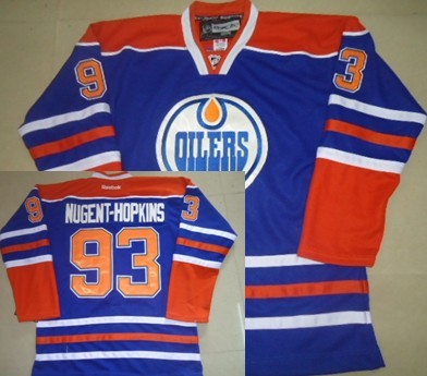 Edmonton Oilers #93 Ryan Nugent-Hopkins Royal Blue Jerseys
