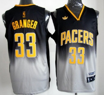 Indiana Pacers #33 Danny Granger Black And Gray Fadeaway Fashion Jerseys