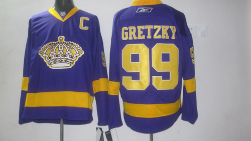 Los Angeles Kings #99 Gretzky Purple with C patch Jerseys