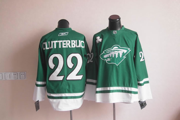 Minnesota Wilds #22 Clutterbuck Green Jerseys