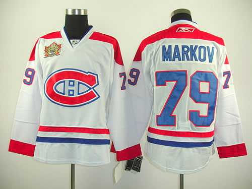 Montreal Canadiens #79 MARKOV White with 2011 Heritage Classic patch Jerseys