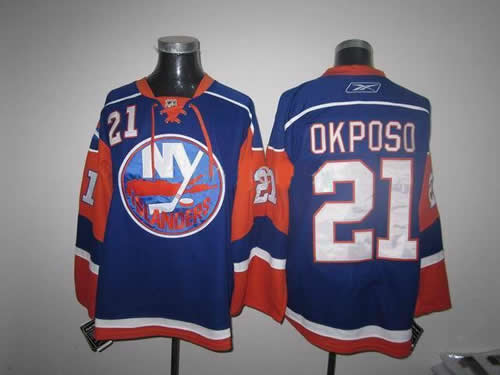 New York Islanders #21 Kyle Okposo blue Jerseys