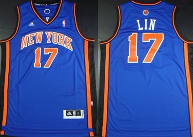 New York Knicks #17 Jeremy Lin Blue Revolution 30 Authentic Jerseys