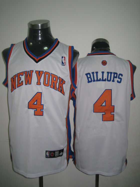 New York Knicks #4 Billups White Jerseys