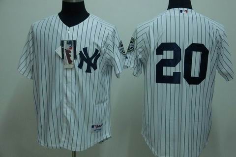 New York Yankees #20 Jorge Posada white Jerseys