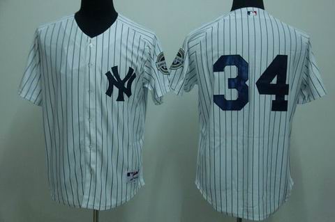 New York Yankees #34 Hughes white Jerseys