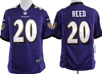 Nike Baltimore Ravens #20 Ed Reed Game Purple Jerseys