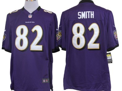 Nike Baltimore Ravens #82 Torrey Smith Purple Game Jerseys