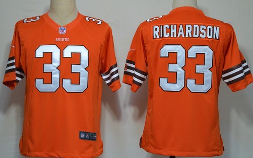 Nike Cleveland Browns #33 Trent Richardson Game Orange Jerseys