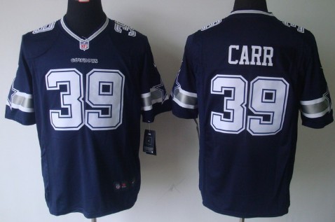 Nike Dallas Cowboys #39 Brandon Carr Blue Game Jerseys