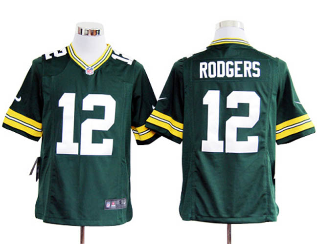 Nike Green Bay Packers #12 Aaron Rodgers Game Green Jerseys