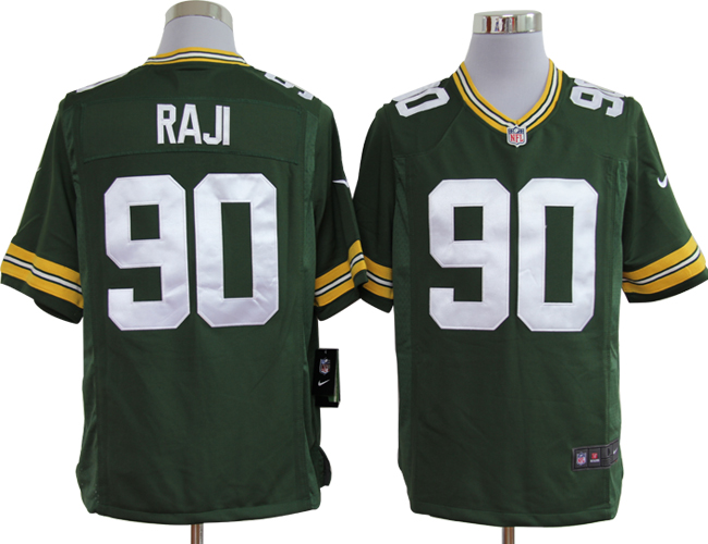 Nike Green Bay Packers #90 B.J. Raji Game Green Jerseys