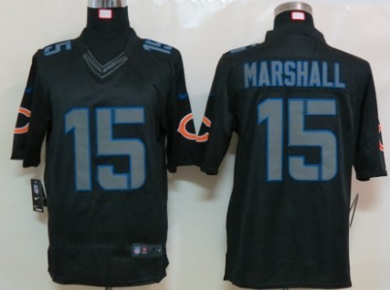 Nike Limited Chicago Bears #15 Brandon Marshall Black Impact Jerseys