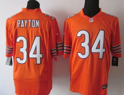 Nike Limited Chicago Bears #34 Walter Payton Orange Jerseys