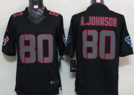Nike Limited Houston Texans #80 Andre Johnson Black Impact Jerseys