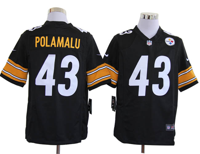 Nike Pittsburgh Steelers #43 Troy Polamalu Game Black Jerseys