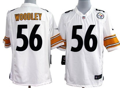 Nike Pittsburgh Steelers #56 Lamarr Woodley Game White Jerseys