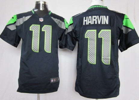 Nike Seattle Seahawks #11 Percy Harvin Blue Game Jerseys