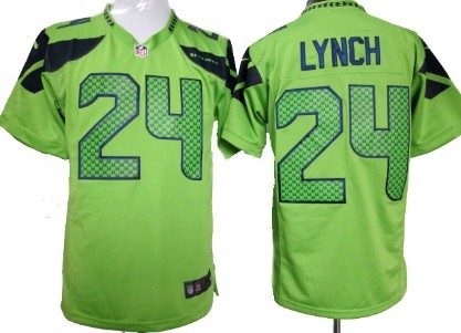 Nike Seattle Seahawks #24 Marshawn Lynch Green Game Jerseys