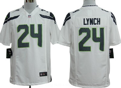 Nike Seattle Seahawks #24 Marshawn Lynch White Game Jerseys
