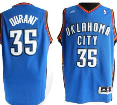 Oklahoma City Thunder #35 Kevin Durant Revolution 30 Swingman Blue Jerseys