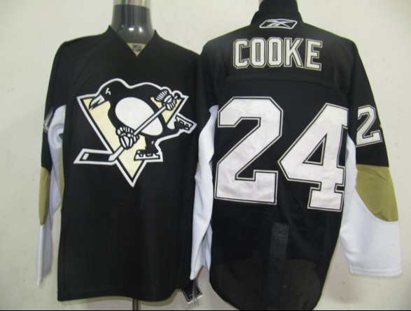 Pittsburgh Penguins #24 Cooke Black Jerseys