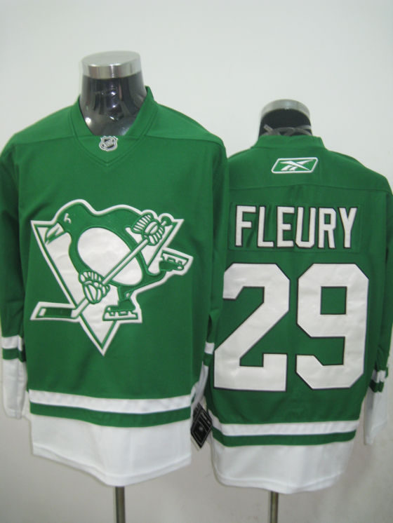 Pittsburgh Penguins #29 Fleury Green Jerseys