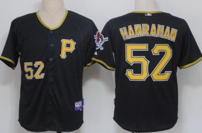 Pittsburgh Pirates #52 Joel Hanrahan Black Jerseys