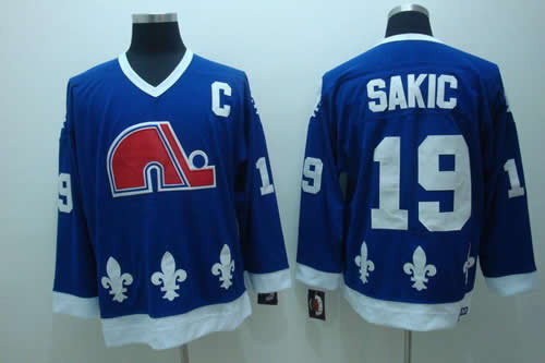 Quebec Nordiques #19 Sakic blue Jerseys