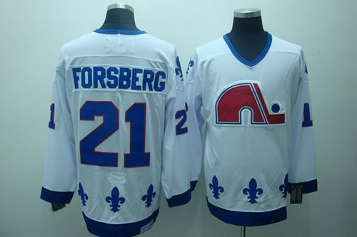Quebec Nordiques #21 Forsberg White CCM Throwback Jerseys