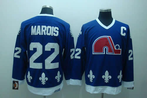 Quebec Nordiques #22 Marois ccm blue Jerseys