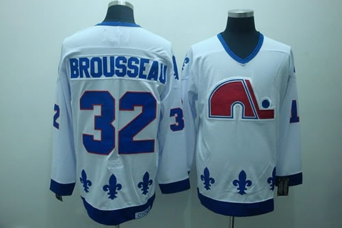 Quebec Nordiques #32 Brousseau White CCM Throwback Jerseys