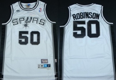San Antonio Spurs #50 David Robinson White Throwback Swingman Jerseys