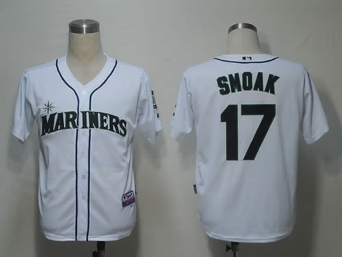 Seattle Mariners #17 Smoak White Cool Base Jerseys