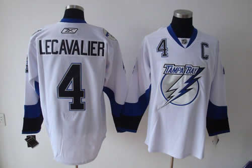 Tampa Bay Lightning #4 Vincent Lecavalier white Premier PA Jerseys