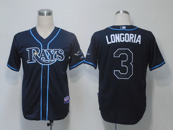 Tampa Bay Rays #3 Longoria Dark Blue Cool Base Jerseys