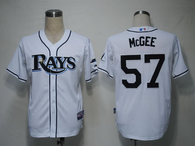 Tampa Bay Rays #57 Mcgee White Cool Base Jerseys